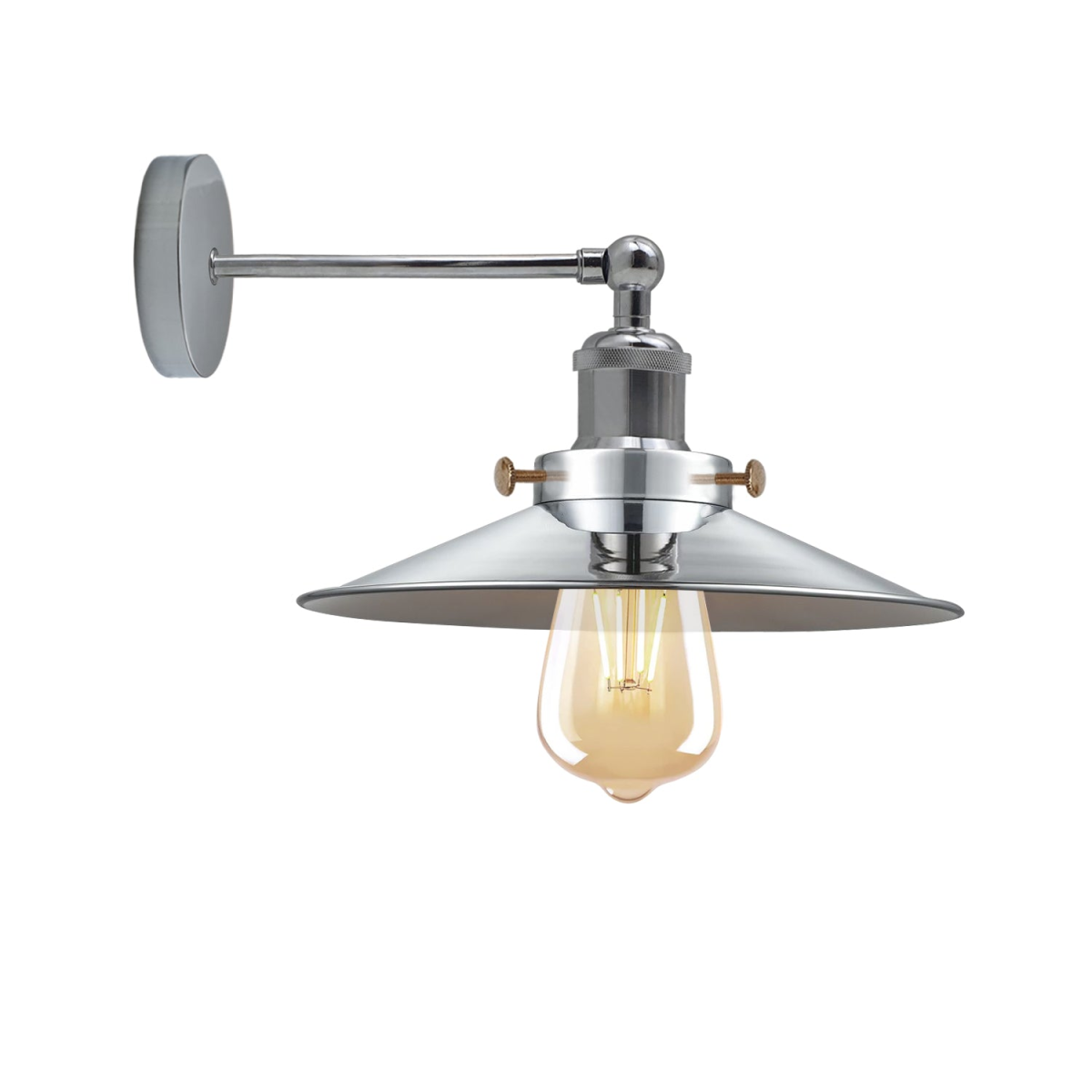 The Oakendale Cone — Satin Nickel Adjustable Wall Light