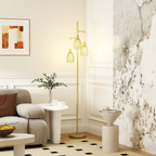 The Corvin Floor Lamp — 3-Cage Industrial Standing Lamp