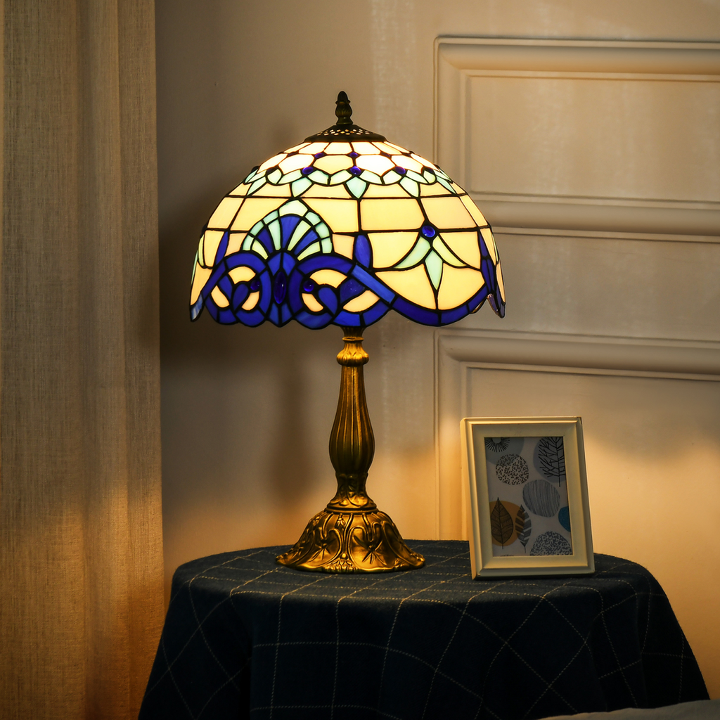 The Rosemarket Table Lamp — Stained Glass