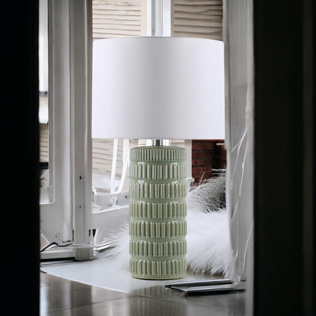 The Fairholt Table Lamp — Striped Ceramic