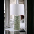 The Fairholt Table Lamp — Striped Ceramic