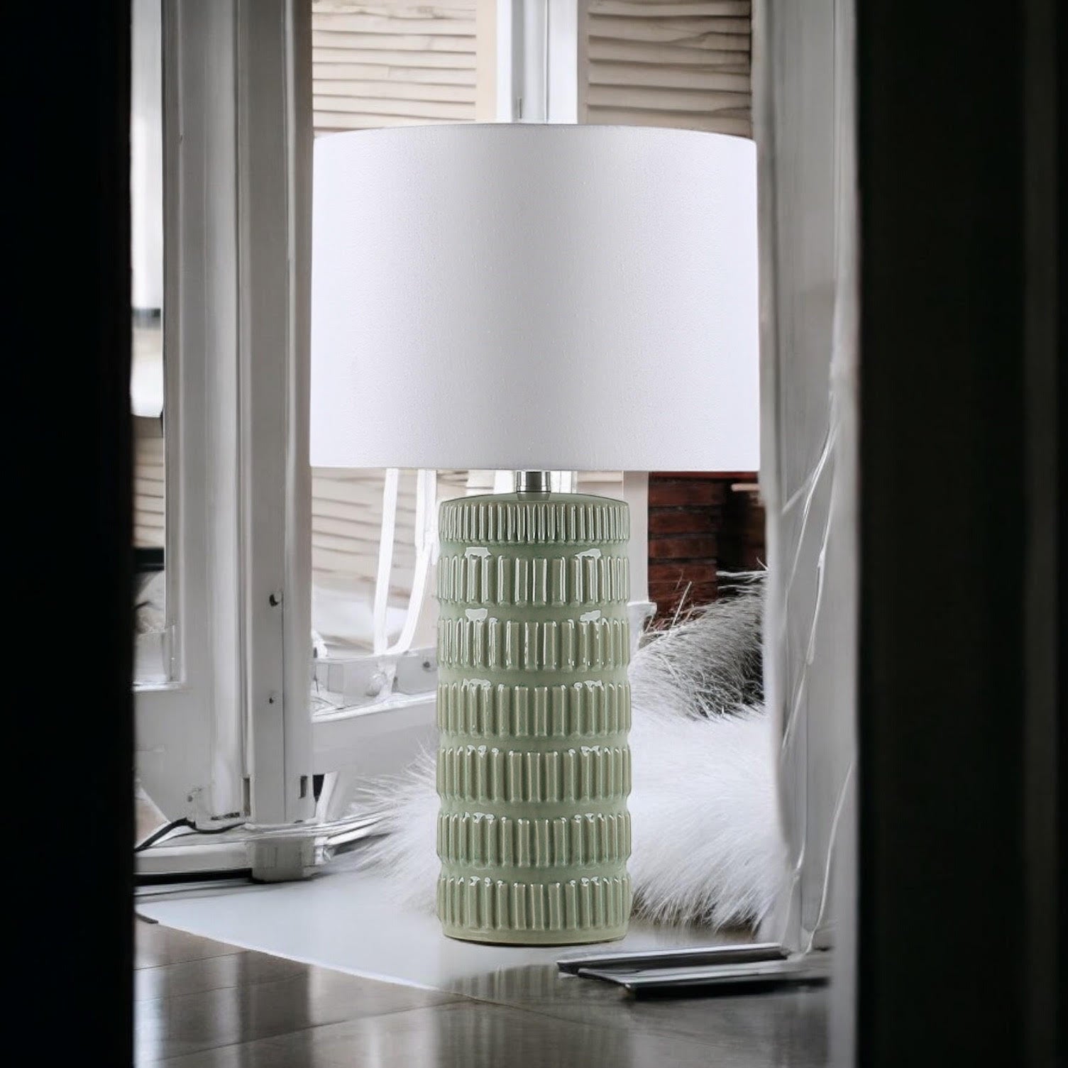 The Fairholt Table Lamp — Striped Ceramic