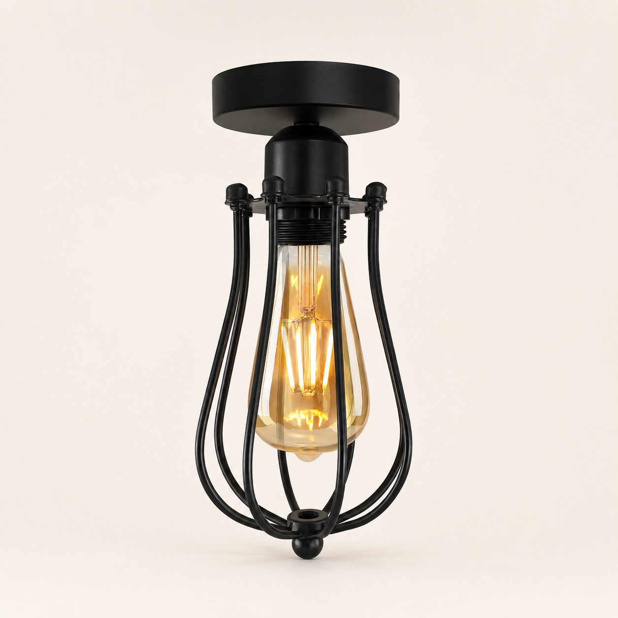 Spitalfields — Black Balloon Cage E27 Ceiling Pendant