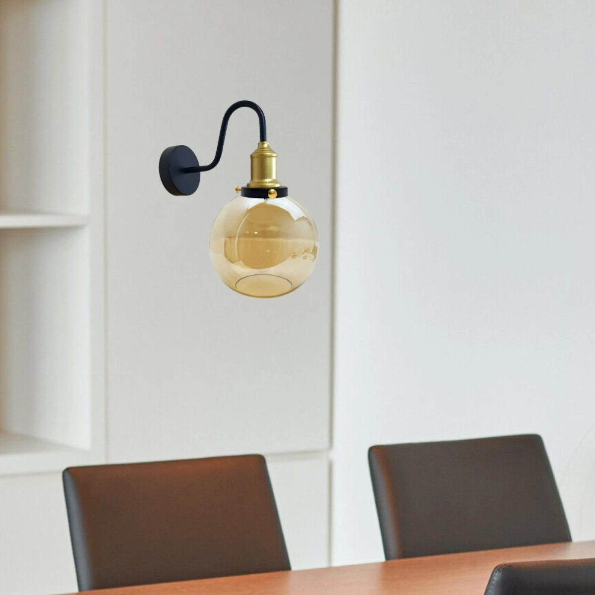The Sandmere Wall Light — Amber Glass