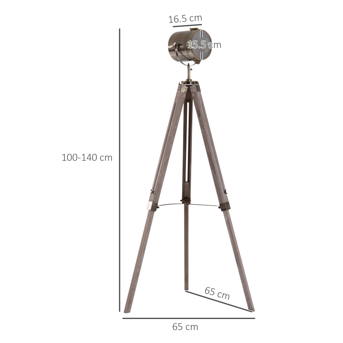 The Foster Floor Lamp — Wood Tripod Searchlight Standing Lamp