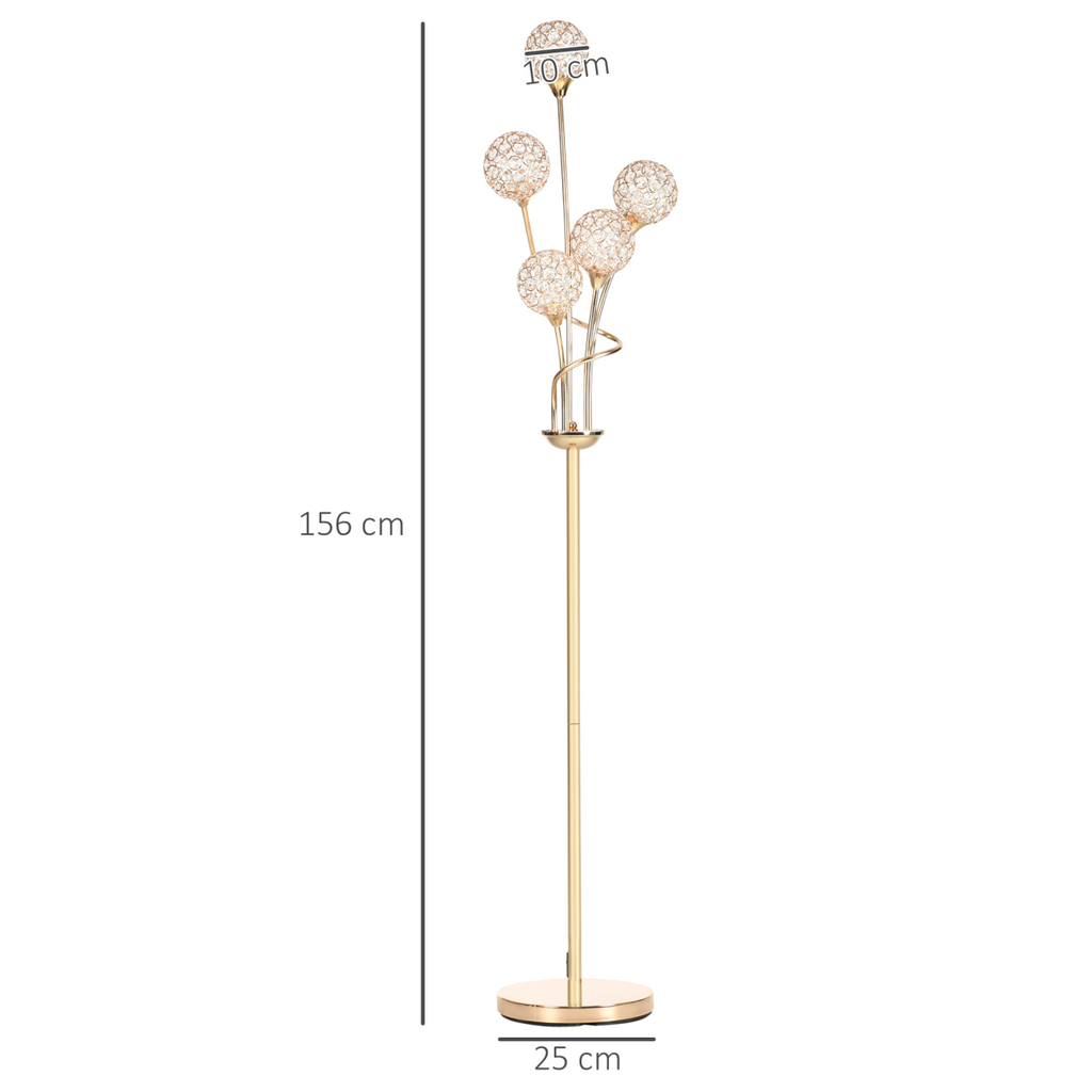 The Aveline Floor Lamp — 5-Light Crystal Bloom Standing Lamp