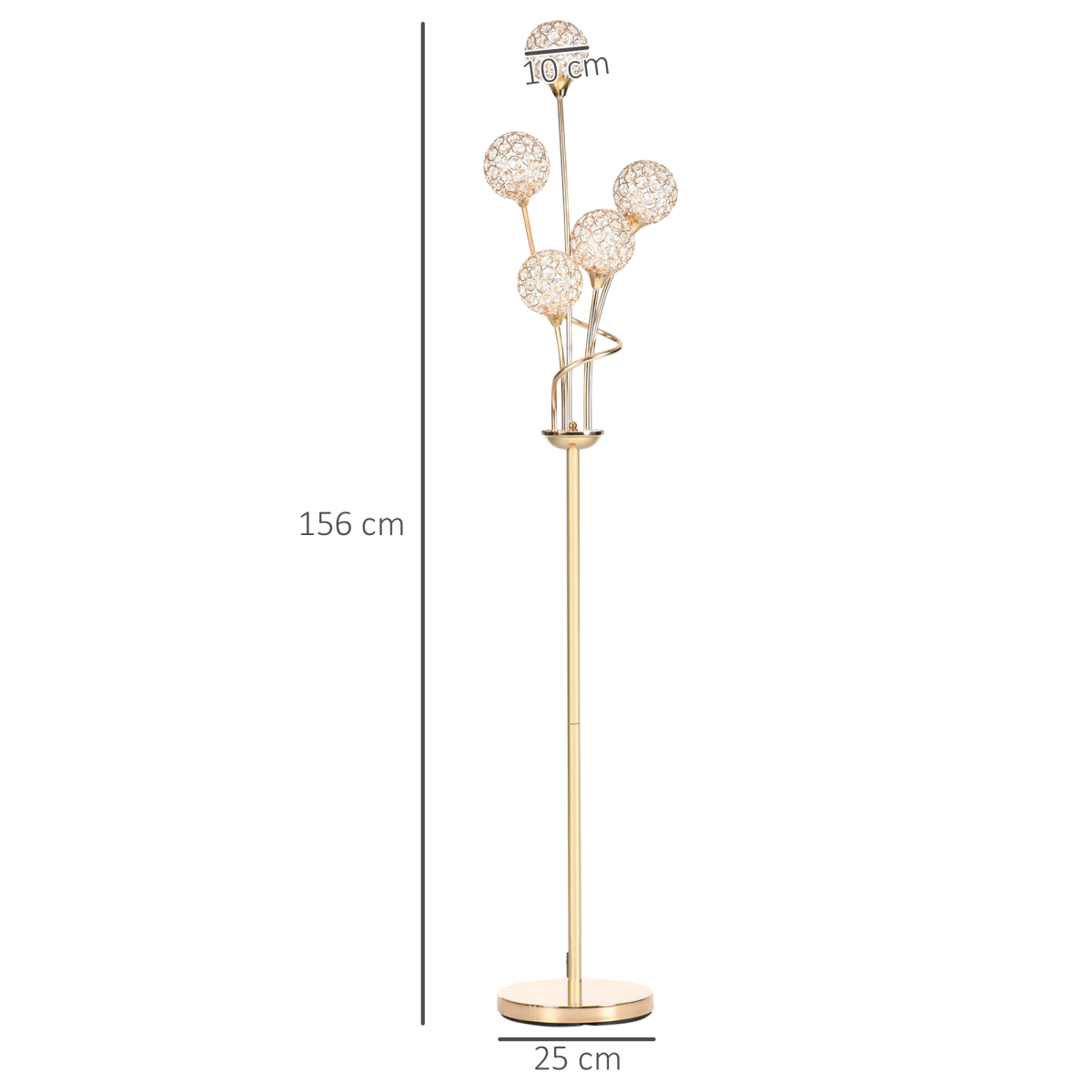 The Aveline Floor Lamp — 5-Light Crystal Bloom Standing Lamp