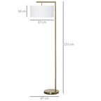 The Delaney Floor Lamp — Gold Pole Linen Drum Standing Lamp