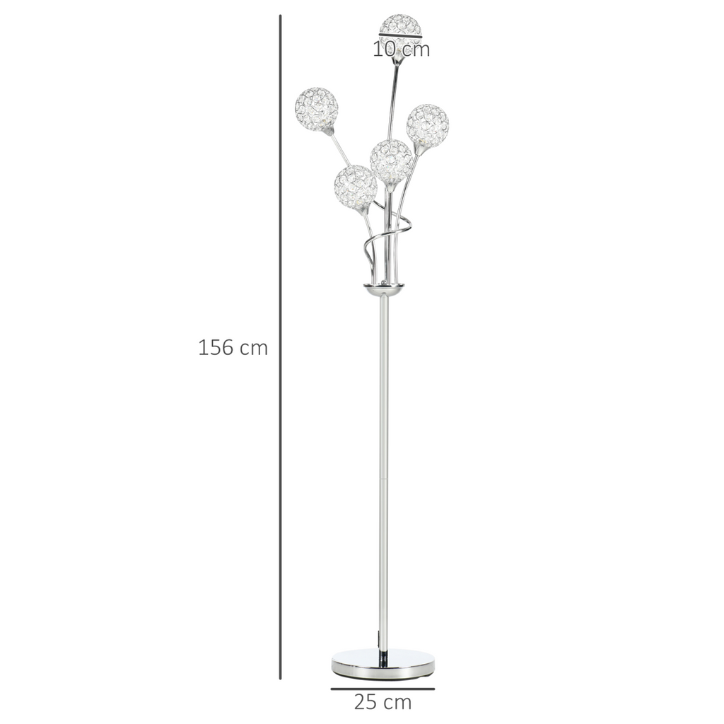 The Aveline Floor Lamp — 5-Light Crystal Bloom Standing Lamp