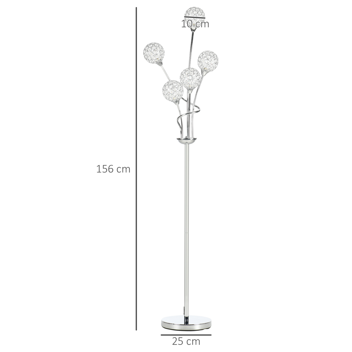 The Aveline Floor Lamp — 5-Light Crystal Bloom Standing Lamp
