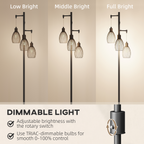 The Corvin Floor Lamp — 3-Cage Industrial Standing Lamp
