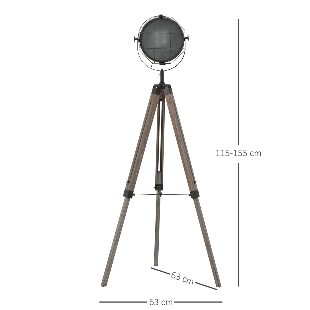 The Callahan Floor Lamp — Pine Tripod Spotlight Standing Lamp