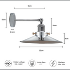 The Oakendale Cone — Satin Nickel Adjustable Wall Light