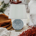 The Oldcastle Table Lamp — Grey Damask Ceramic Accent Lamp
