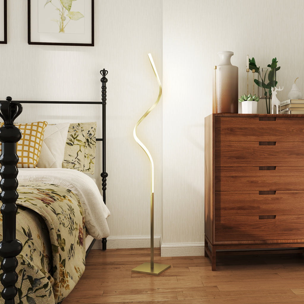 The Sable Floor Lamp — Ribbon Spiral LED Standing Lamp