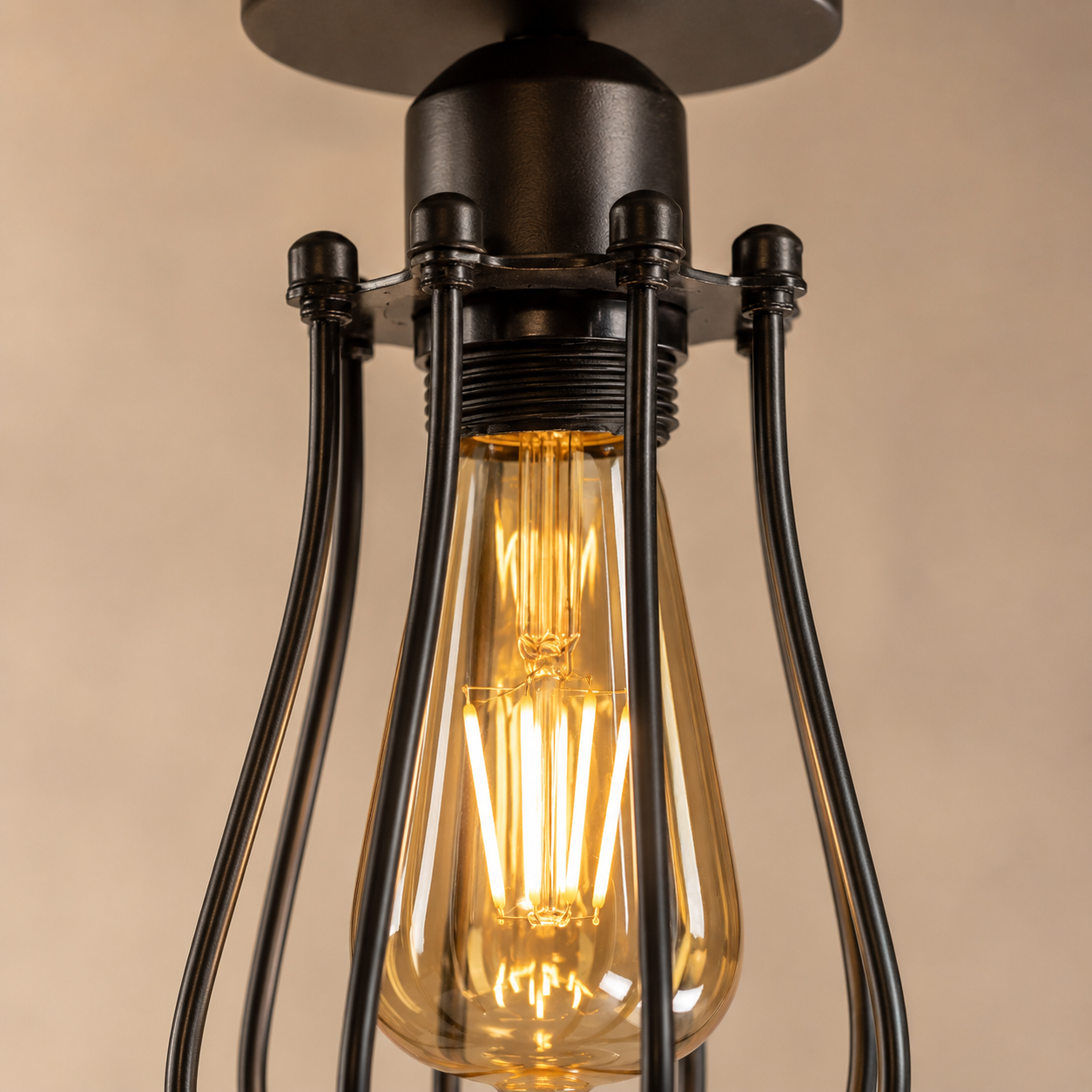 Spitalfields — Black Balloon Cage E27 Ceiling Pendant