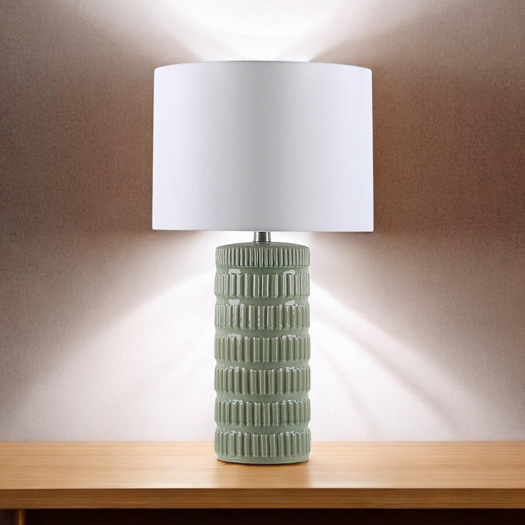 The Fairholt Table Lamp — Striped Ceramic