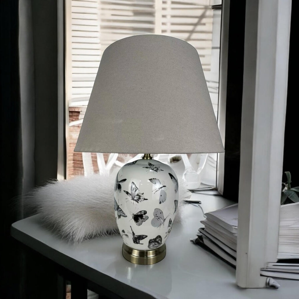 The Cavendish Table Lamp — Ceramic Butterfly Accent Lamp