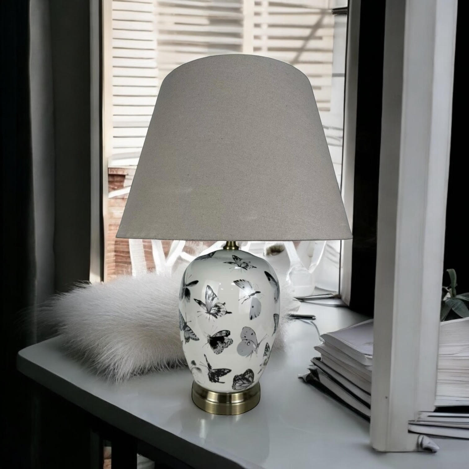 The Cavendish Table Lamp — Ceramic Butterfly Accent Lamp
