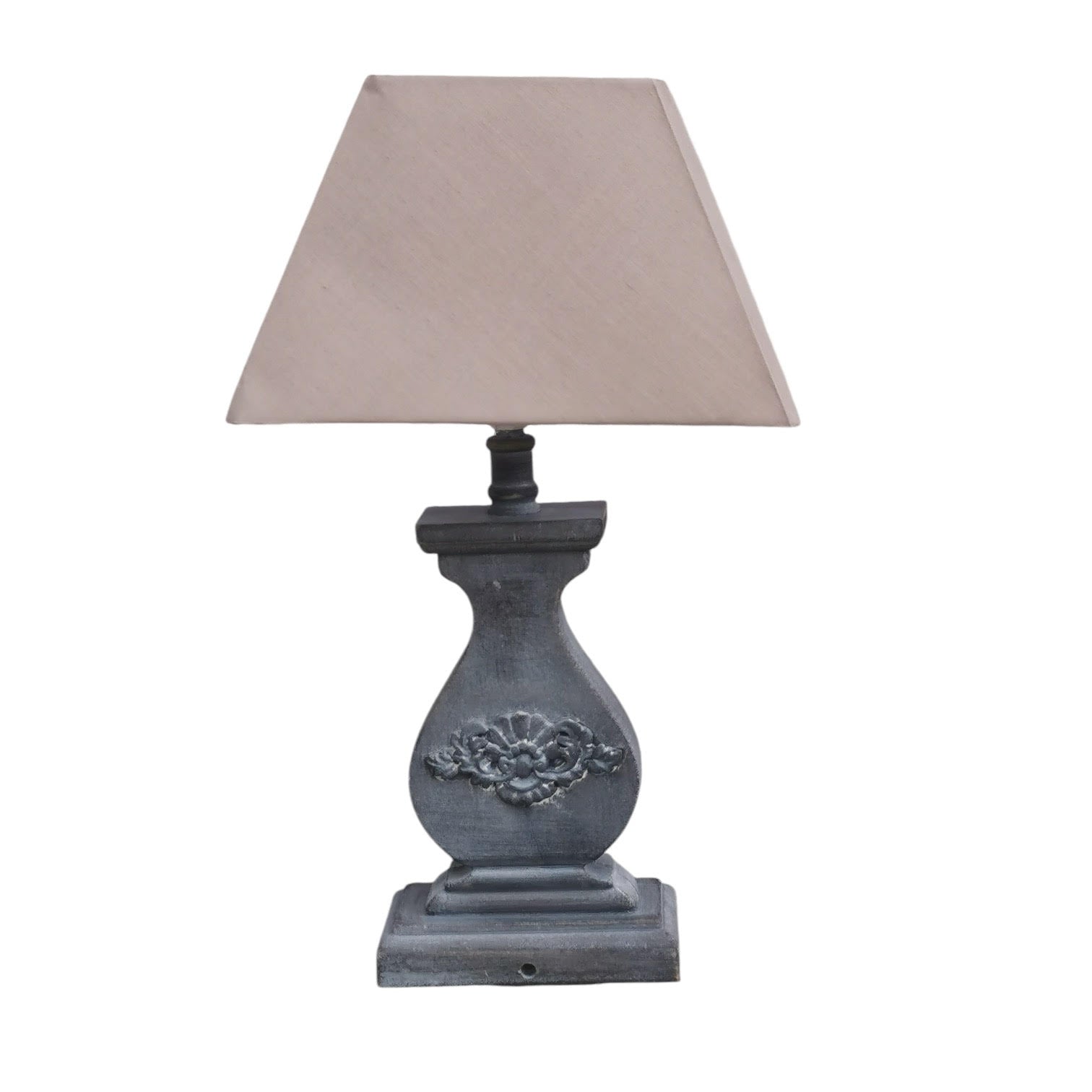 The Cotswold Lamp — Wood-Effect, Taupe Linen Shade