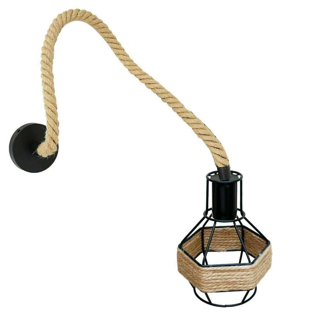 The Mariner Pendant — Hemp Rope, Black Cage