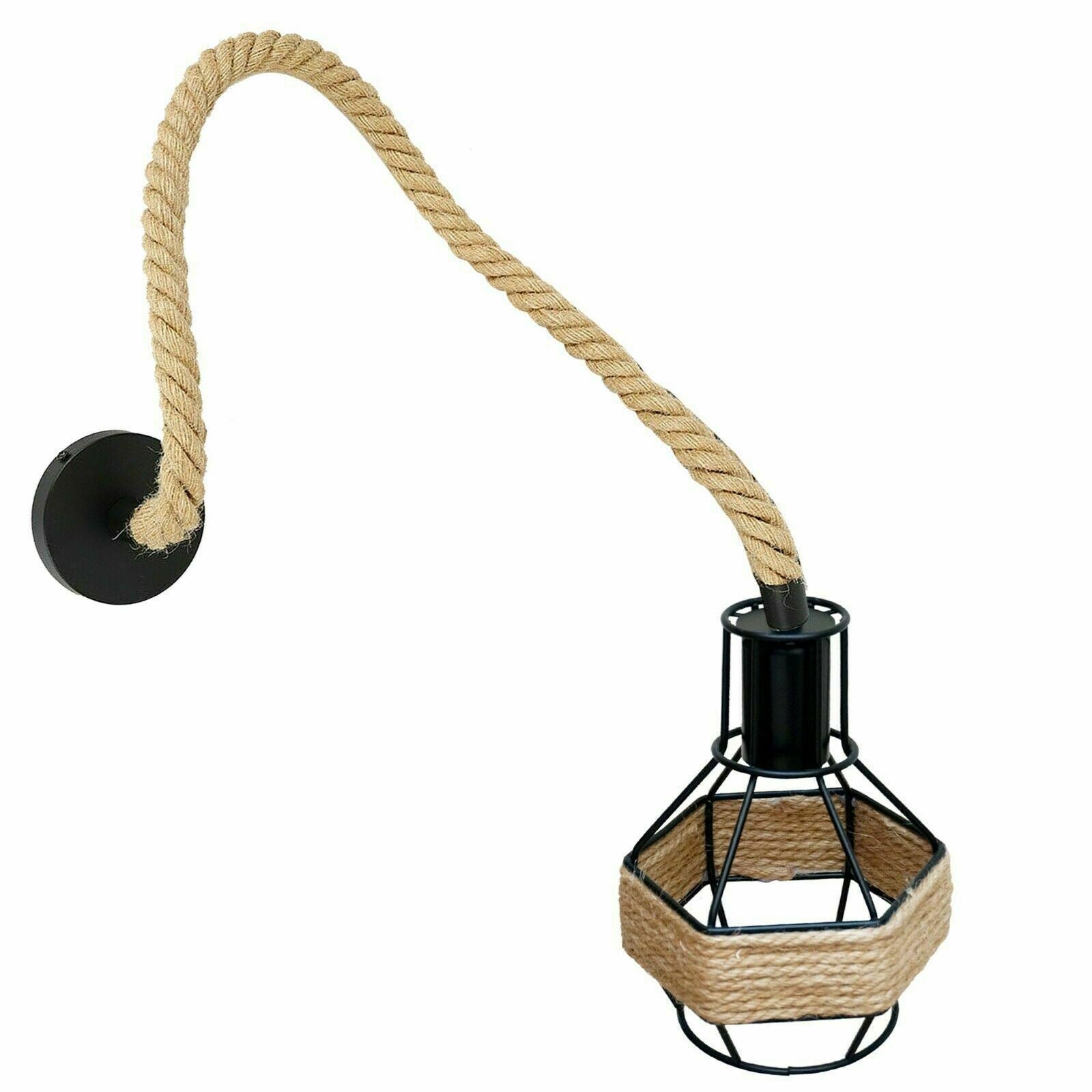 The Mariner Pendant — Hemp Rope, Black Cage