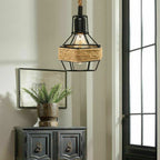 The Mariner Pendant — Hemp Rope, Black Cage