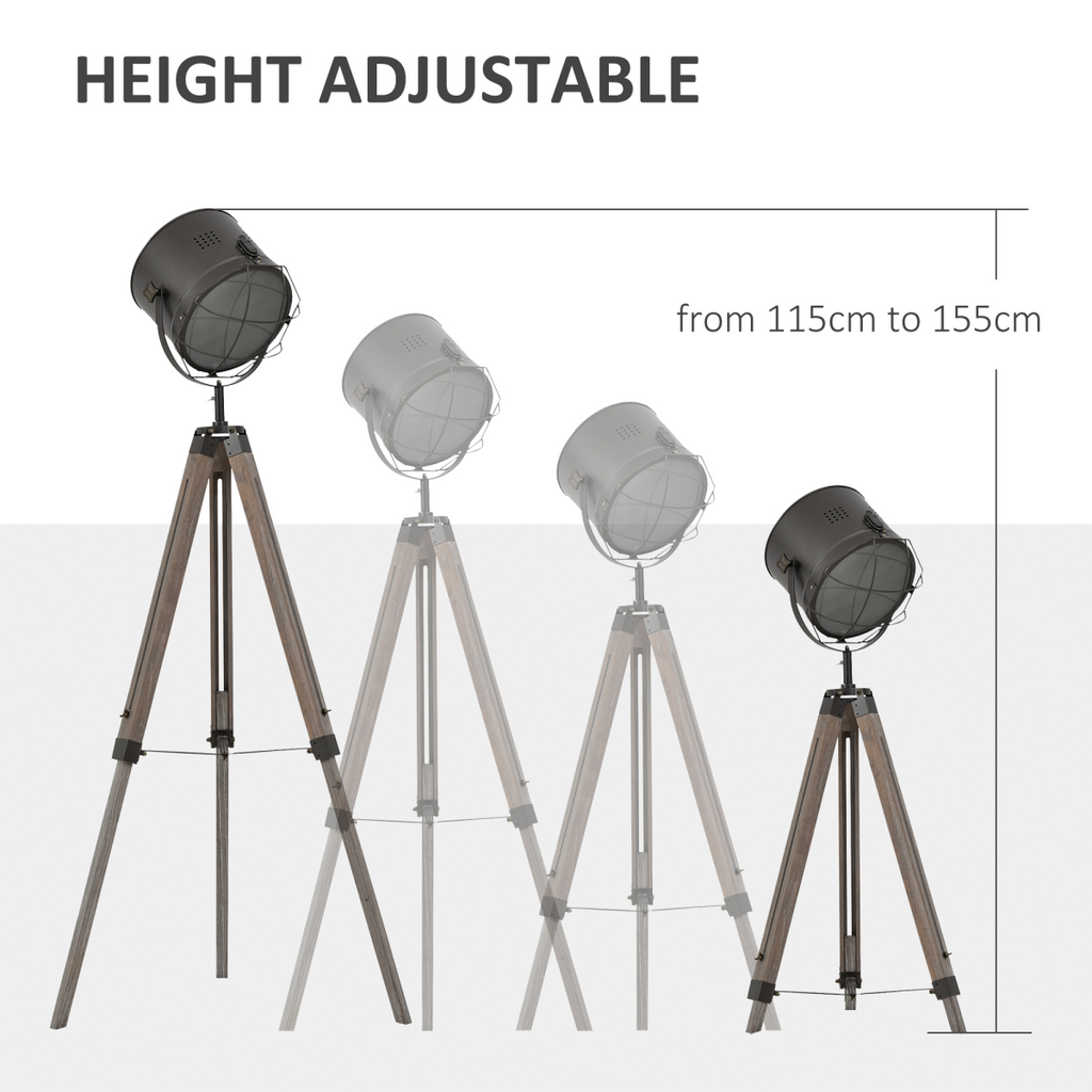 The Callahan Floor Lamp — Pine Tripod Spotlight Standing Lamp