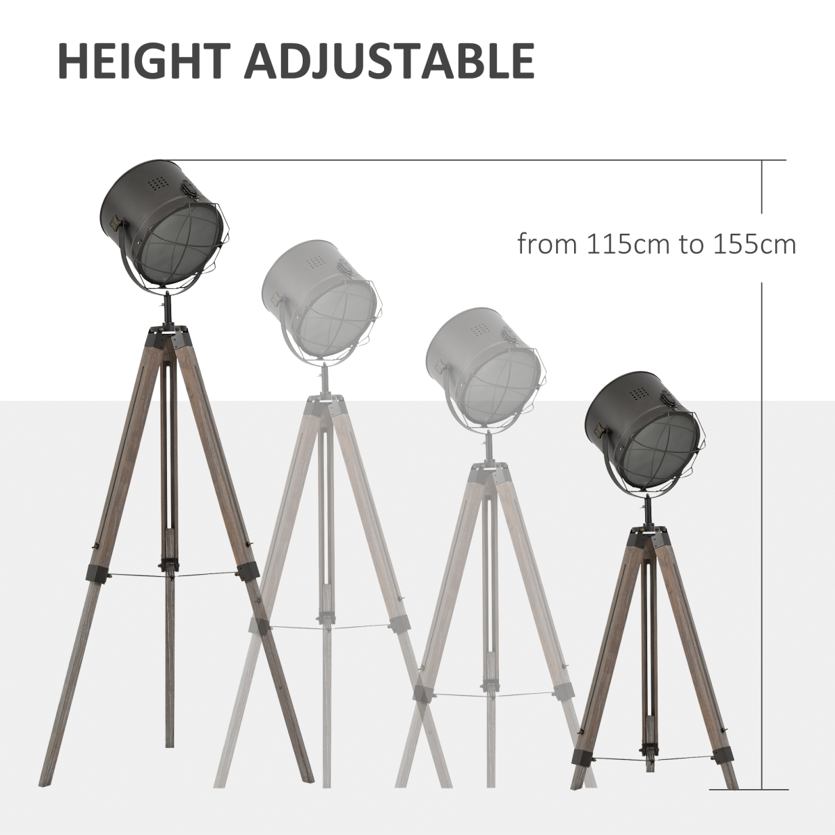 The Callahan Floor Lamp — Pine Tripod Spotlight Standing Lamp