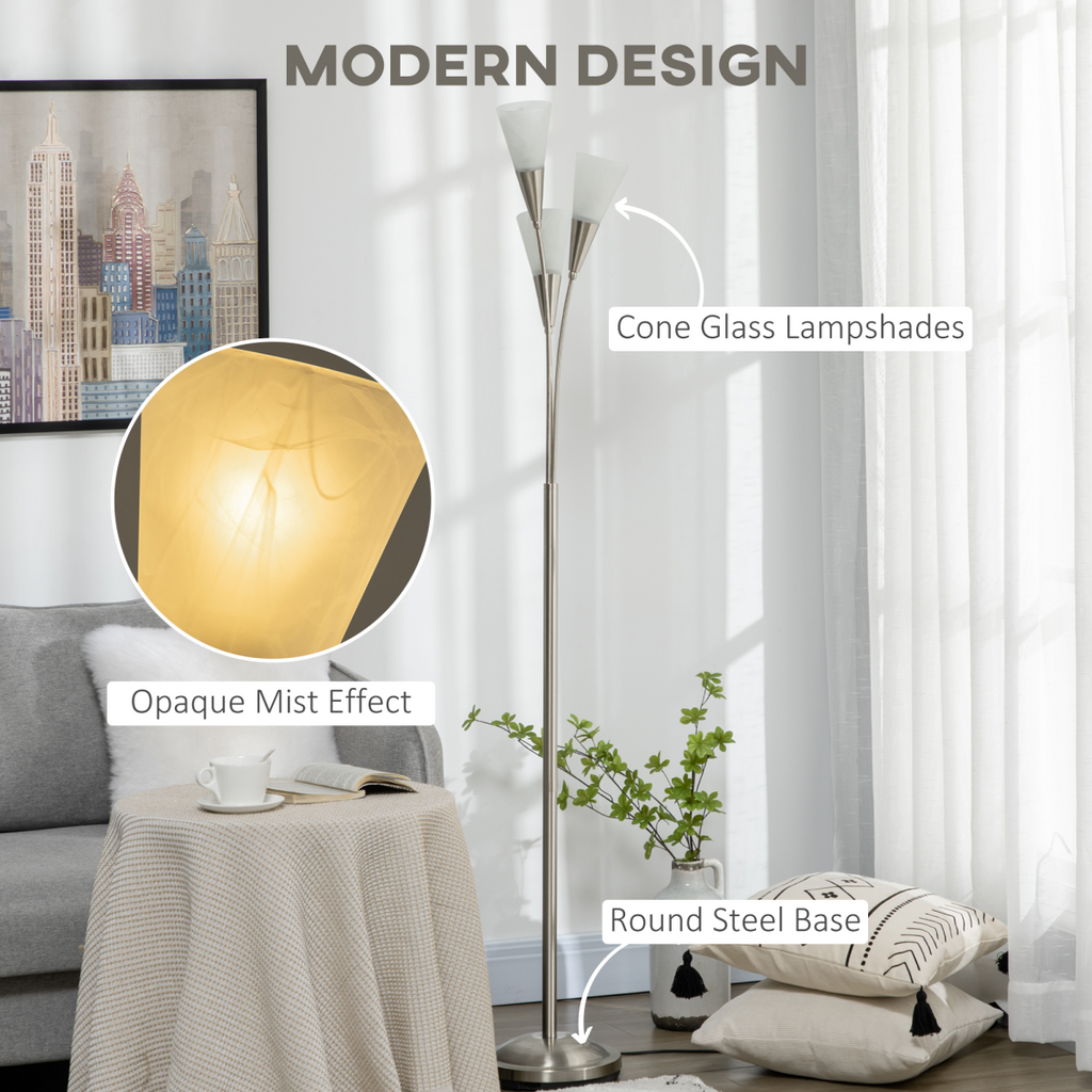 The Prentiss Floor Lamp — 3-Cone Uplighter Standing Lamp