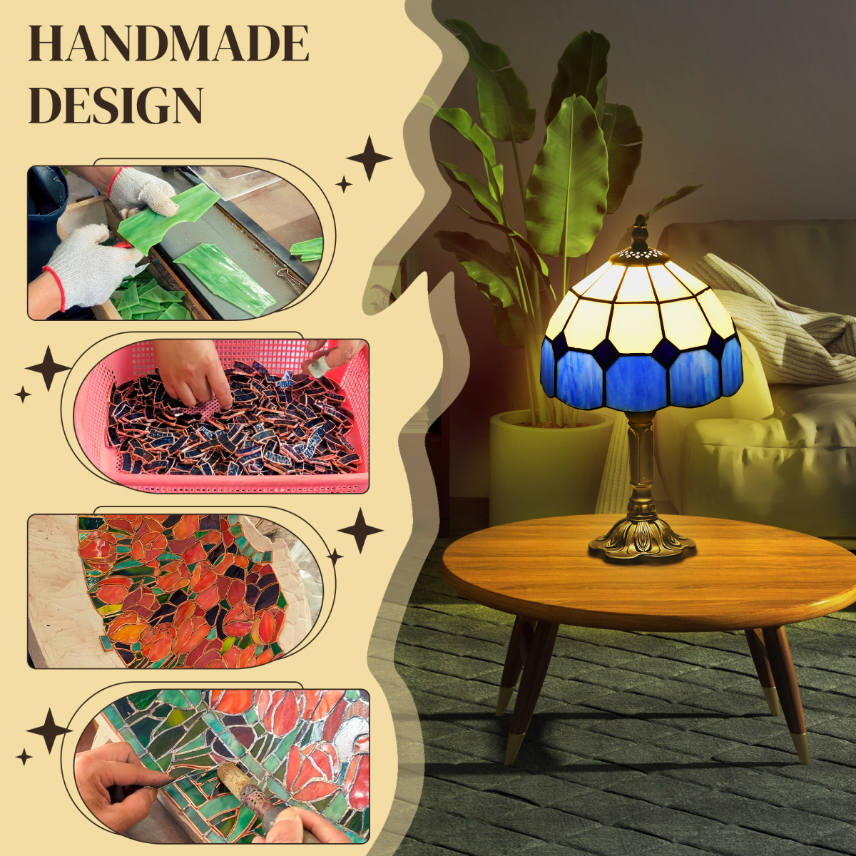 The Hollowmere Table Lamp — Stained Glass