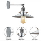 The Oakendale Cone — Satin Nickel Adjustable Wall Light