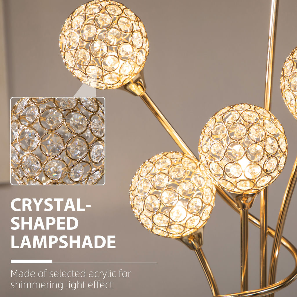 The Aveline Floor Lamp — 5-Light Crystal Bloom Standing Lamp