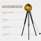 The Sheldon Floor Lamp — Dome Shade Tripod Standing Lamp