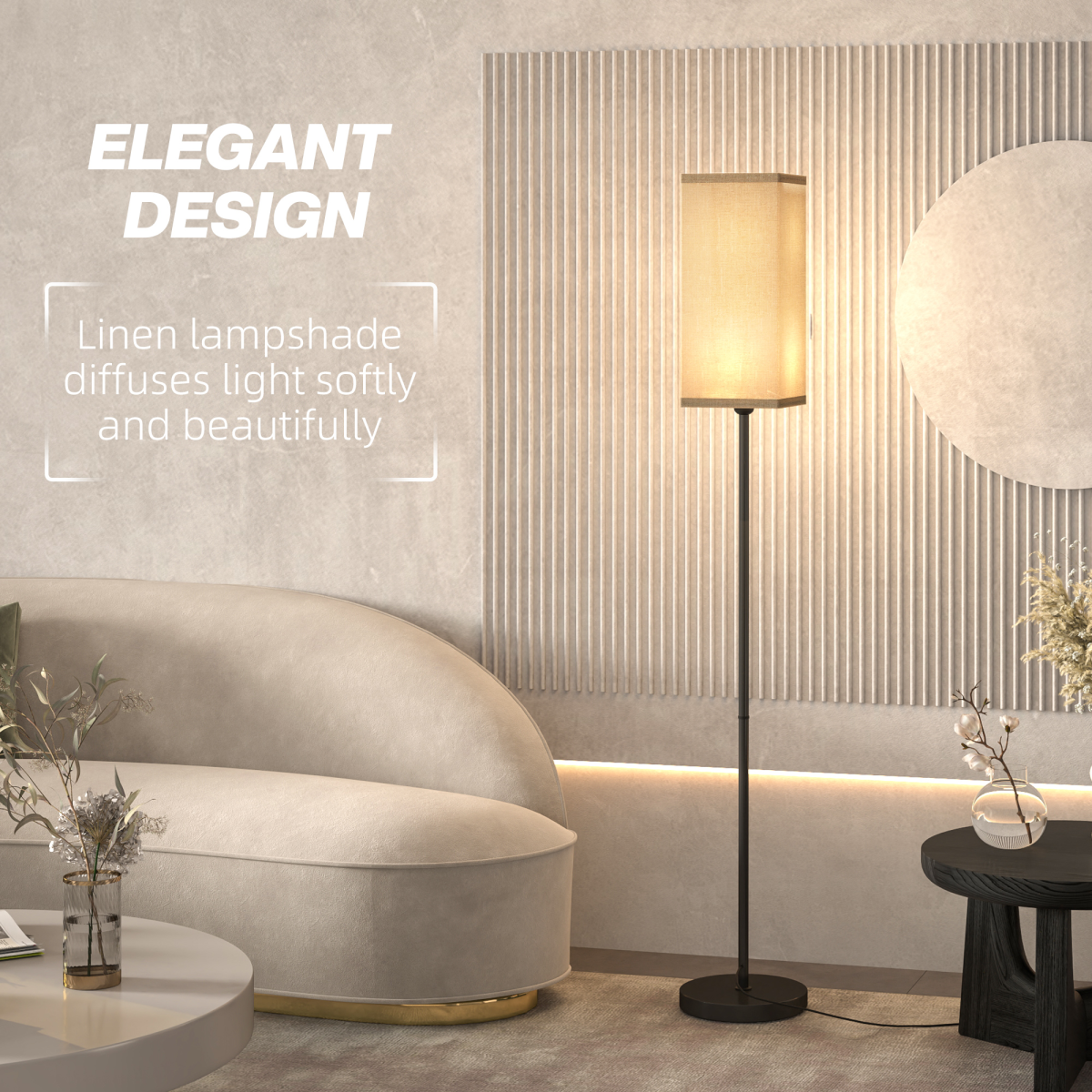 The Osmond Floor Lamp — Linen Shade Standing Lamp
