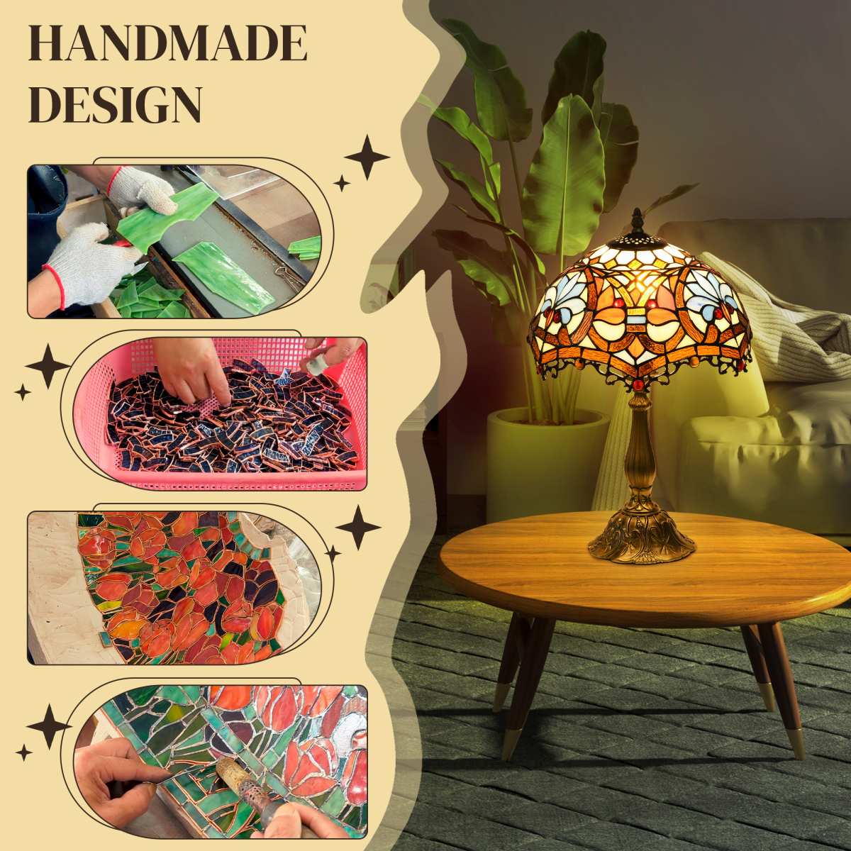 The Thistledown Table Lamp — Stained Glass