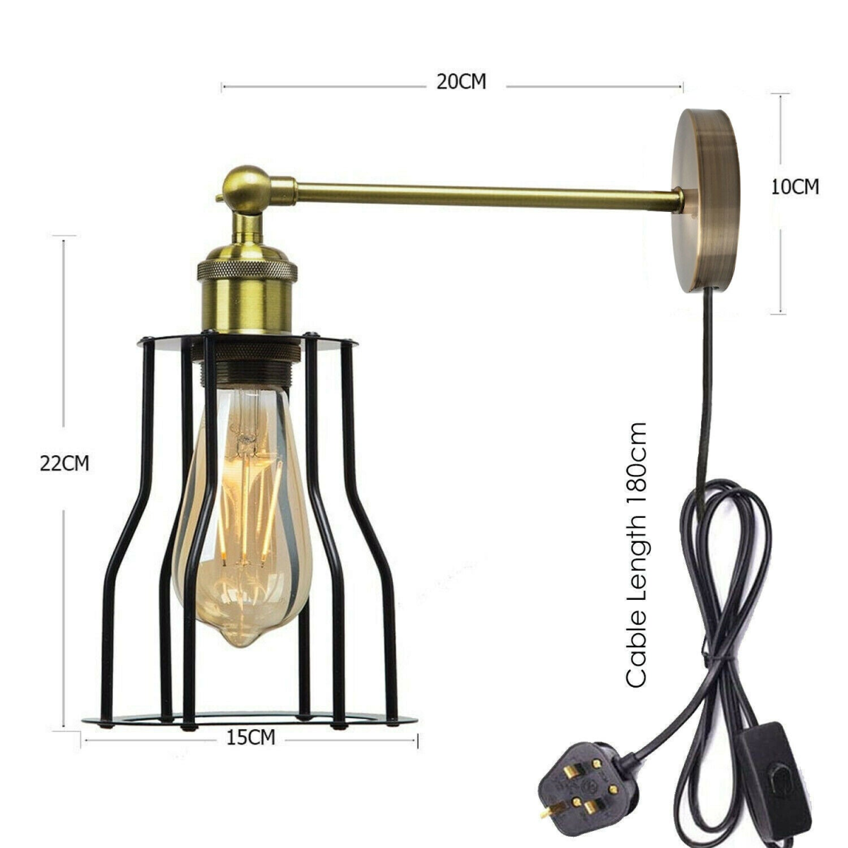 The Brindlemoor Wall Light — Adjustable Plug-In Sconce