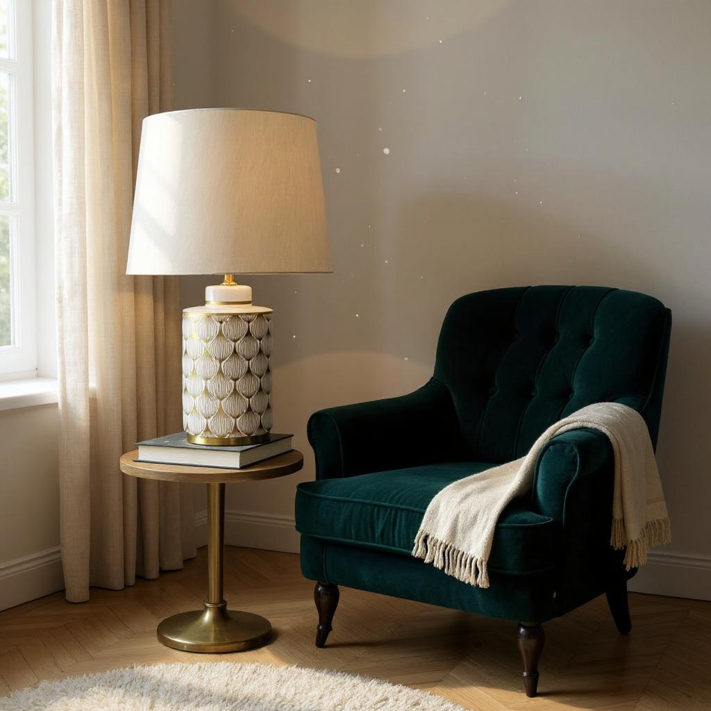 The Fairholt Table Lamp — Striped Ceramic