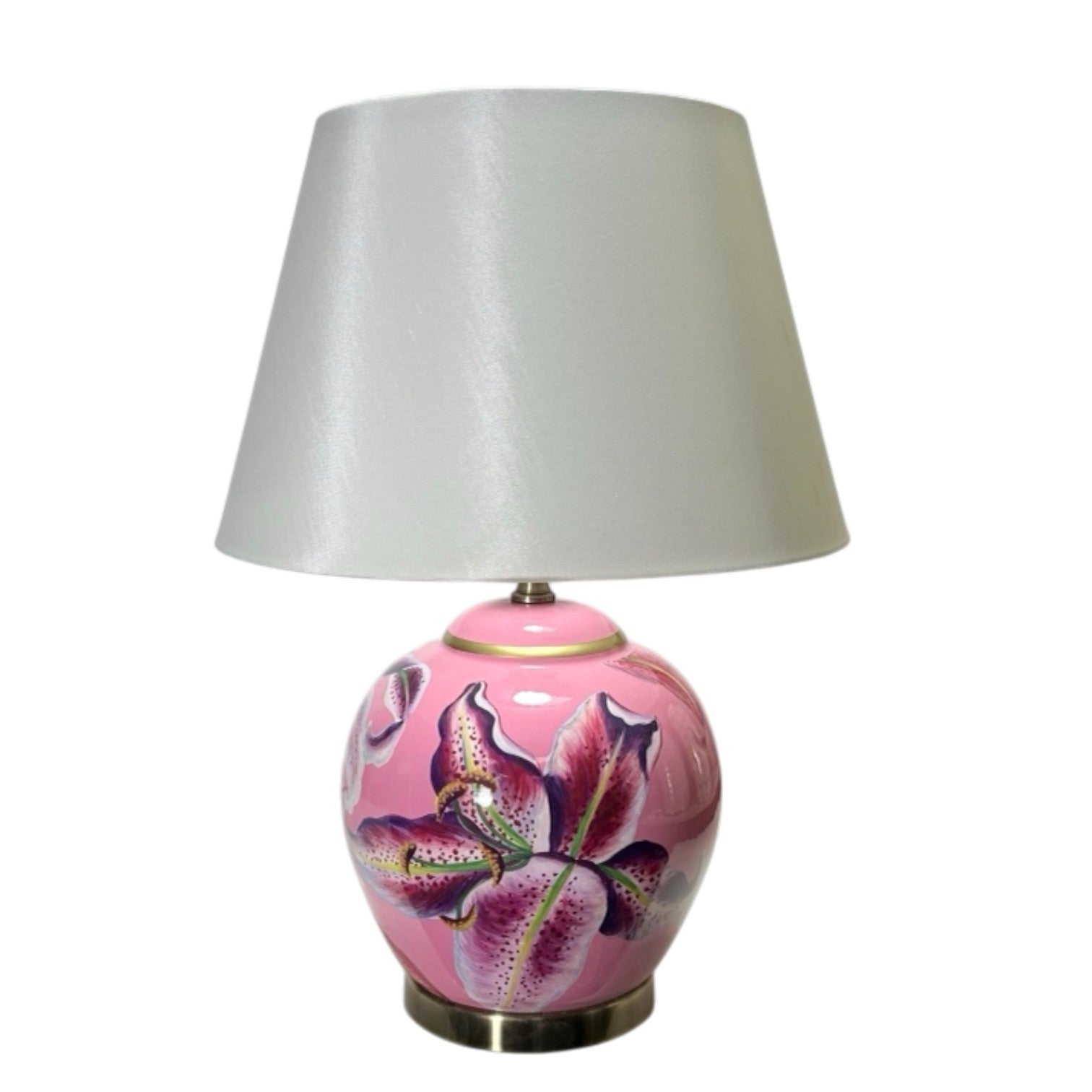 The Camellia Table Lamp — Pink Floral Ceramic Accent Lamp