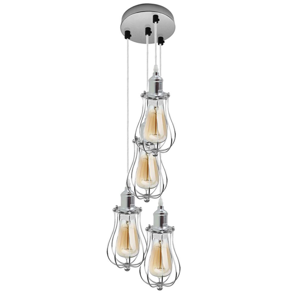 The Astoria Pendant Chandelier — 4-Light Cluster, Chrome