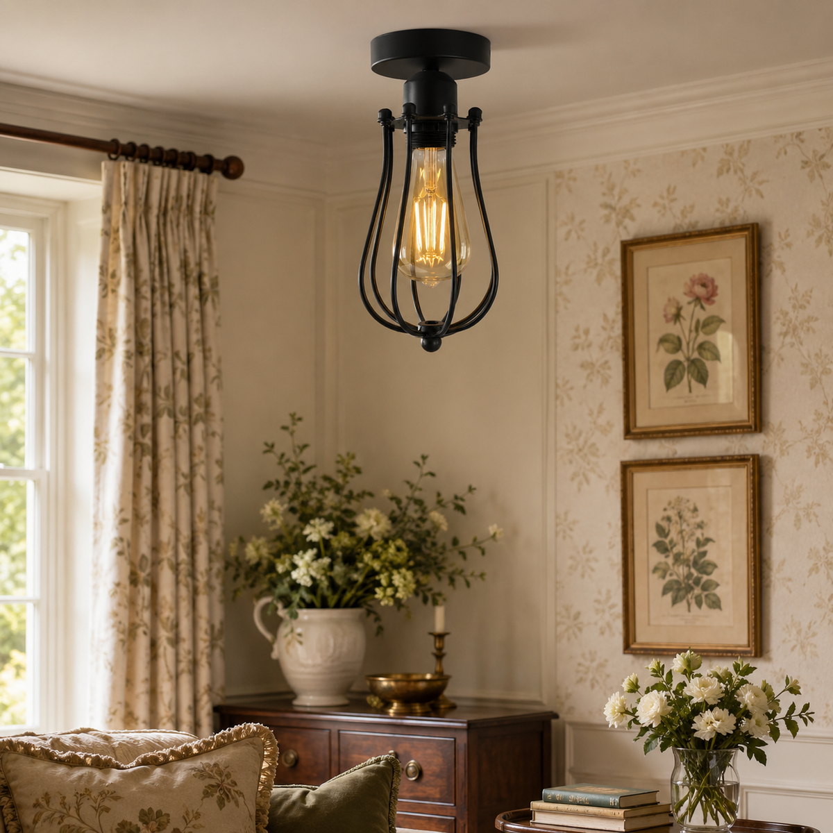 Fournier — Black Balloon Cage E27 Ceiling Pendant — product image 2