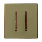 Kensington — Screwless Gold Glossy 2-Gang Wall Light Switch