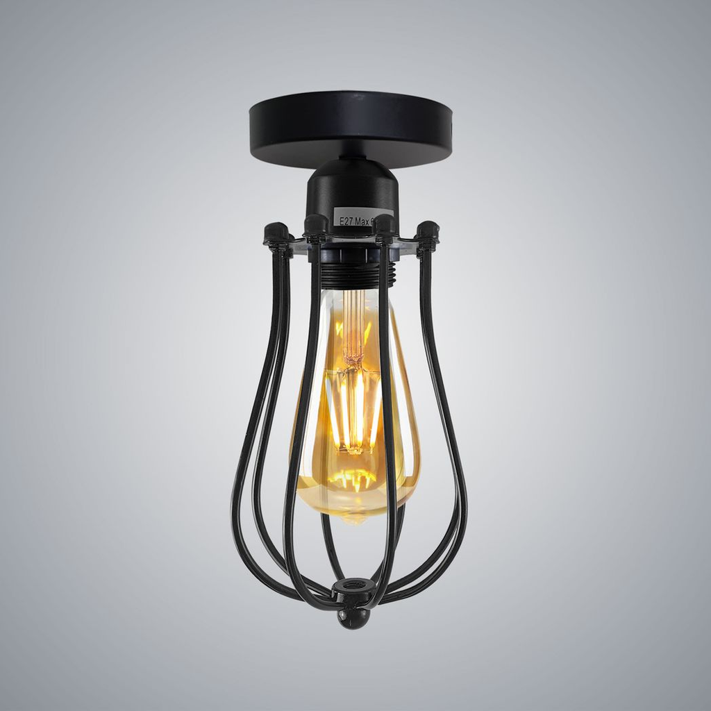 Spitalfields — Black Balloon Cage E27 Ceiling Pendant