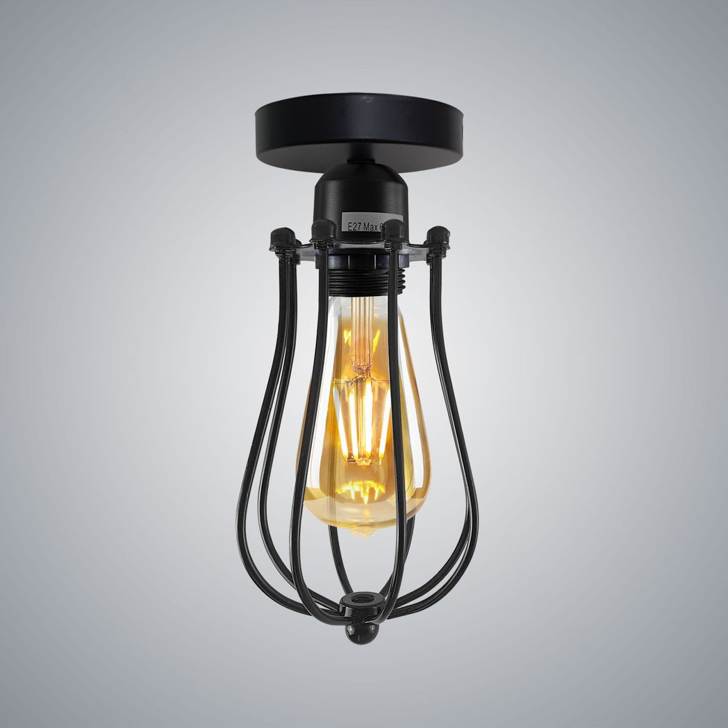 Spitalfields — Black Balloon Cage E27 Ceiling Pendant