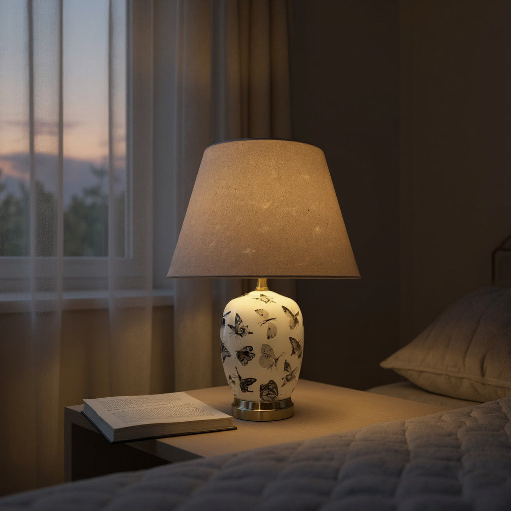 The Cavendish Table Lamp — Ceramic Butterfly Accent Lamp