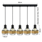 The Cordovan Pendant — 5-Head Hemp Chandelier