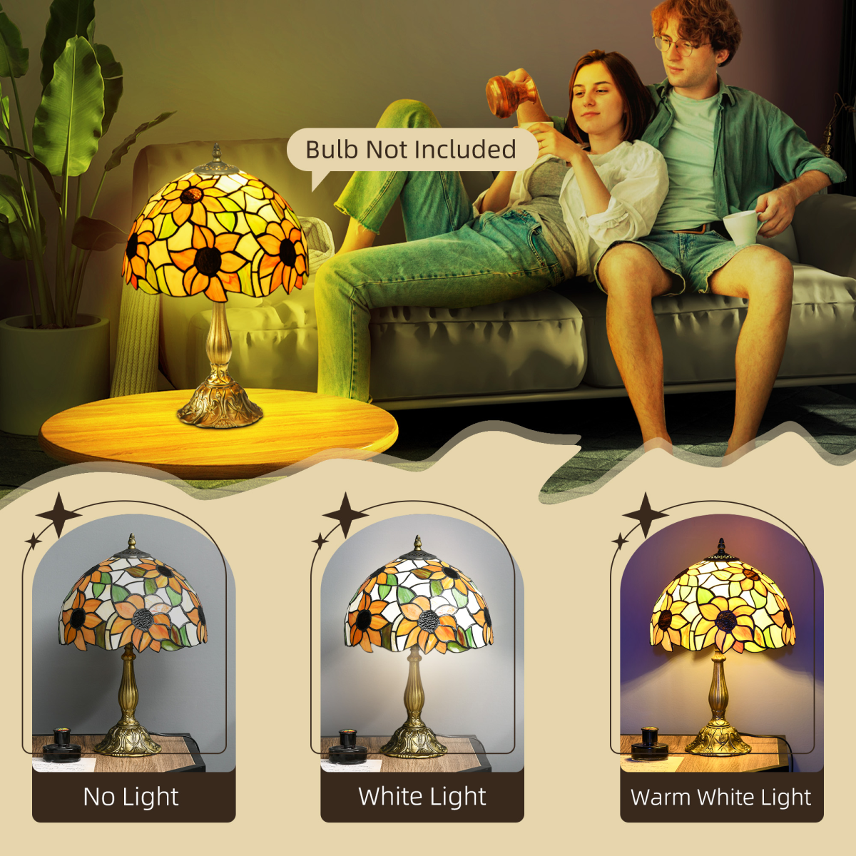 The Belmara Sunflower — Stained Glass Table Lamp