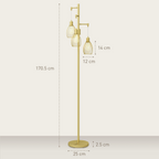 The Corvin Floor Lamp — 3-Cage Industrial Standing Lamp