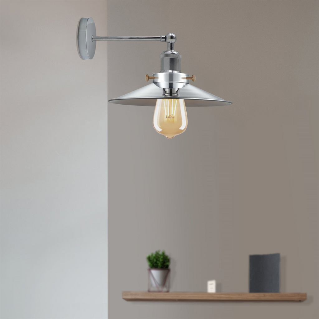 The Oakendale Cone — Satin Nickel Adjustable Wall Light