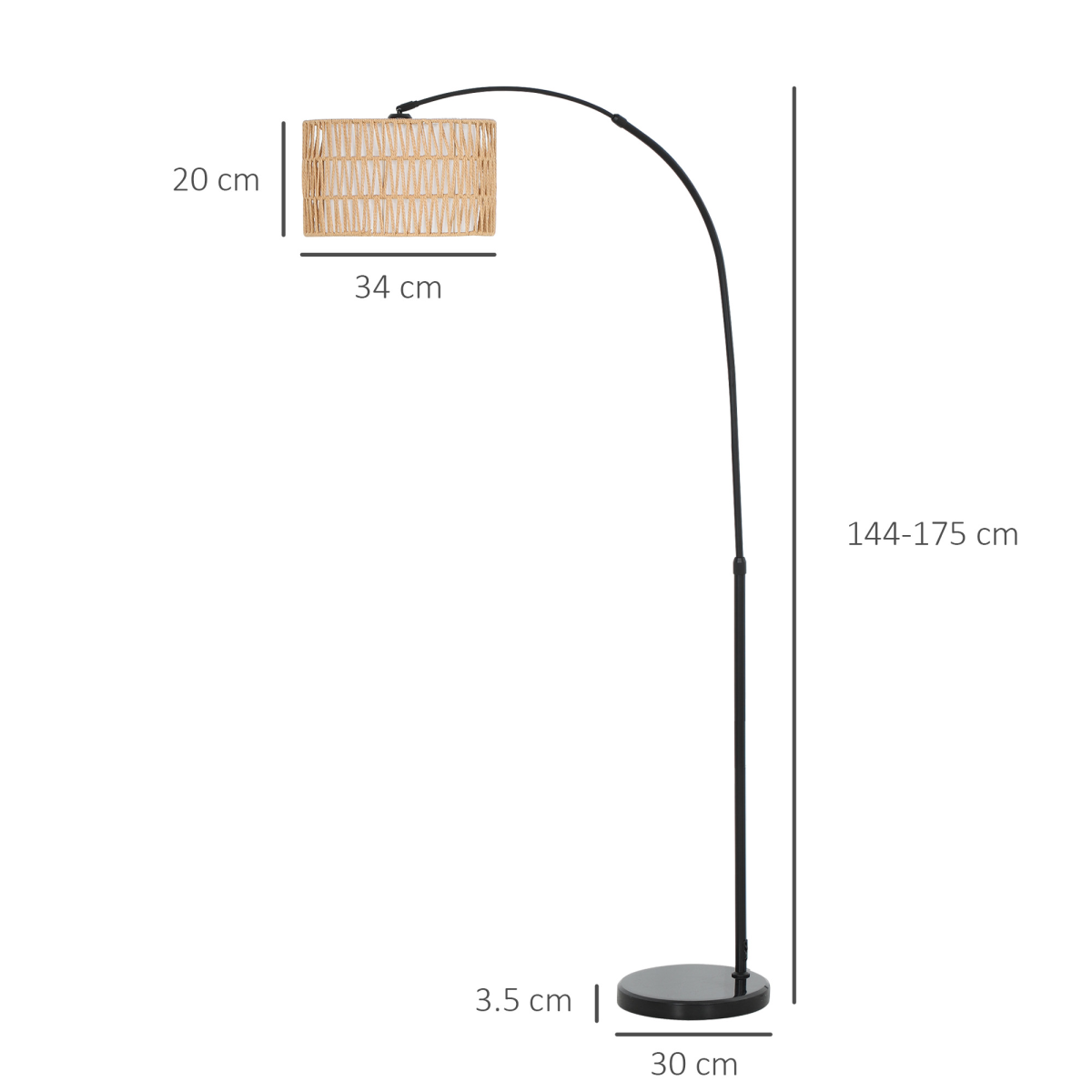 The Marrick Floor Lamp — Woven Lantern Arc Standing Lamp